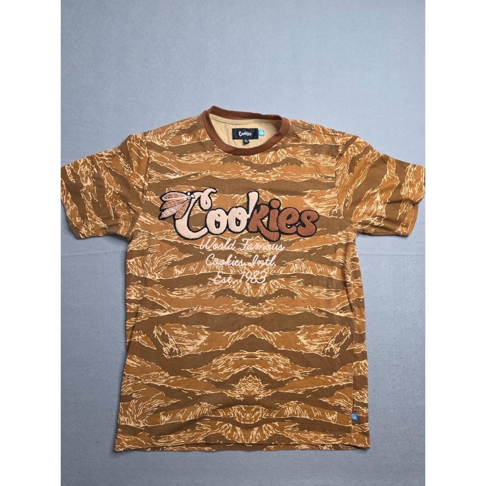 Cookies Top Of The Key Camo T-Shirt Men's Medium Brown 100% Cotton Streetwear